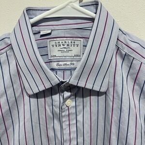 Charles Tyrwhitt Mens Dress Shirt Stripe 16/41 Extra Slim Designed in England